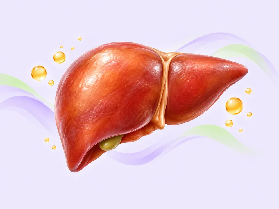 Educational illustration of a human liver, not a diagnostic scan